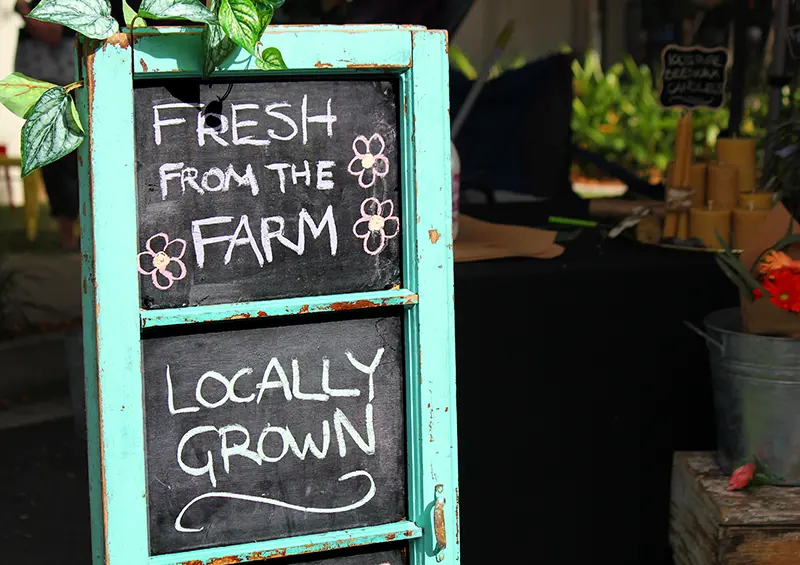 Hand Written Sign at Famers' Market