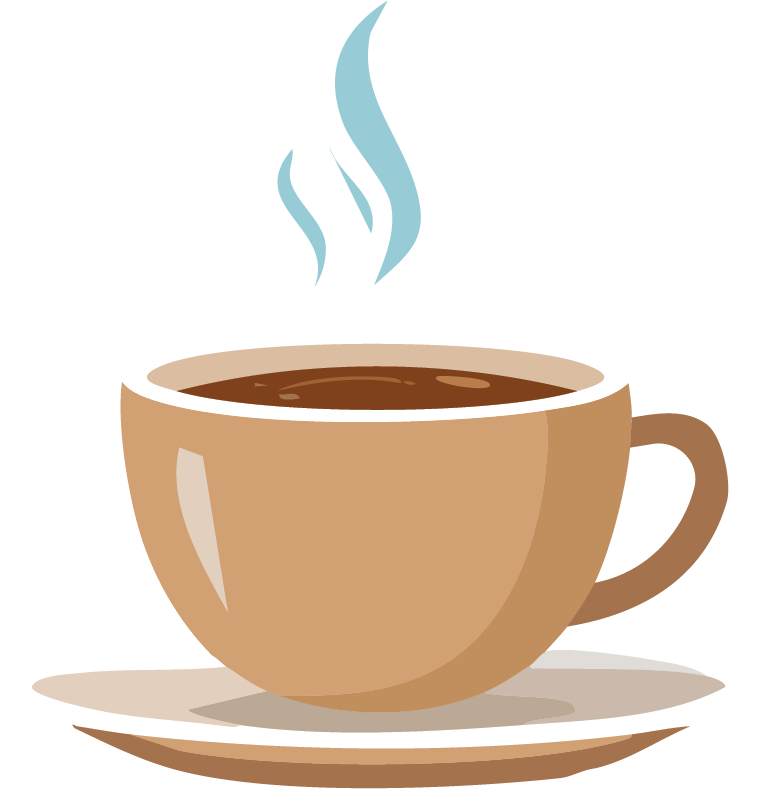 steaming coffee cup illustration