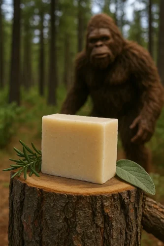 The Woodsman Soap by Merry Meadows with Bigfoot