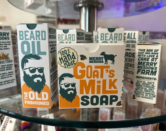 The Old Fashioned goat's milk soap and beard oil by Merry Meadows Farm